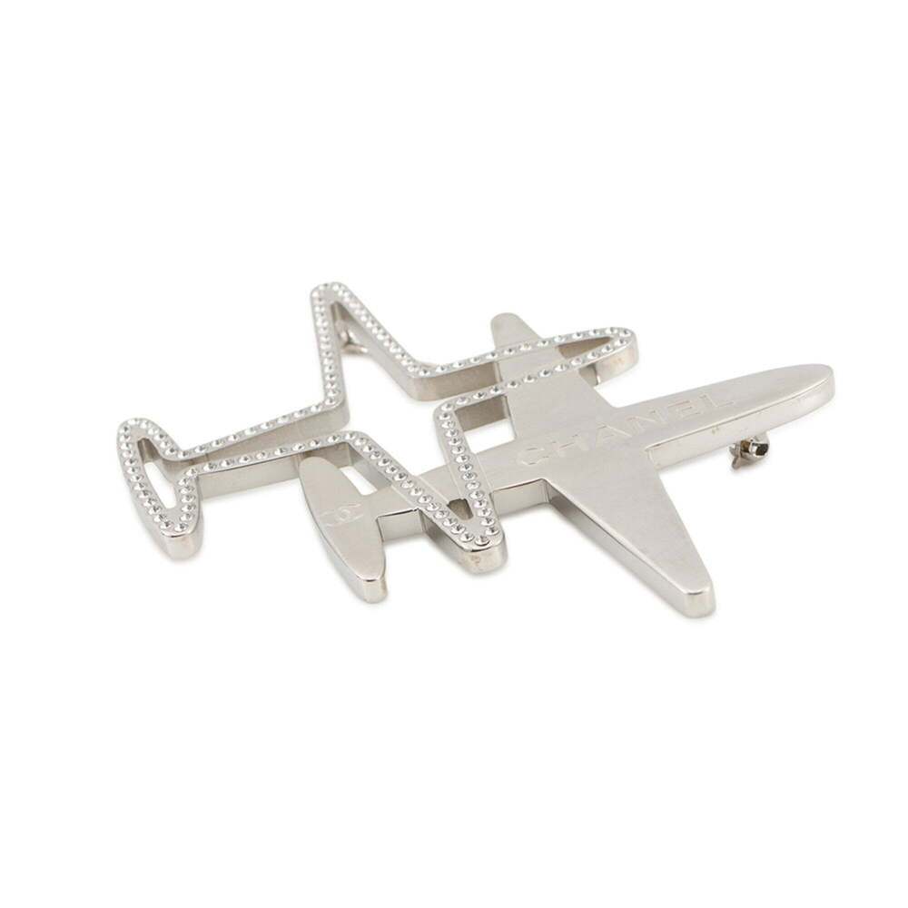 CHANEL Authentic Silver Logo Brooch - Picture 2 of 9
